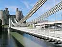 Conwy Castle and Telford's Suspension Bridge