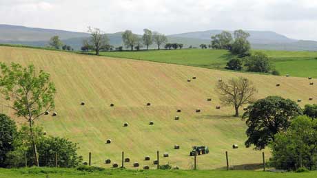 Haymaking at Brough Castle, Cumbria (OS Grid Ref. NY791140 Nearest Post Code CA17 4EJ)