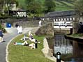 View from Standedge Tunnel (Stanedge Tunnel) at the Marsden end. The Standedge Visitor Centre is in the background. 